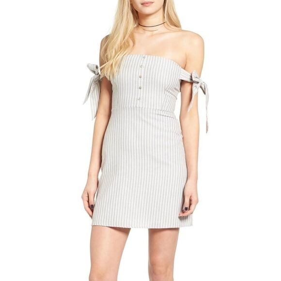 NWT nordstrom off the shoulder striped dress - Picture 1 of 5